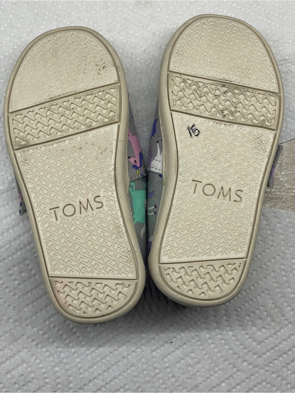 TOM'S Alpargata Unicorn and Sparkly Stars Light Grey Espadrilles